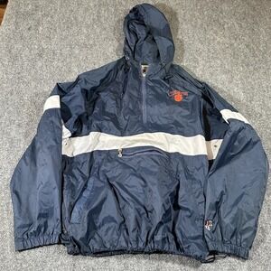 VTG Joe College Nylon 1/2 Blue Windbreaker Jacket Clemson Tigers Sz XL